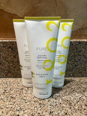 Beekman 1802 Set of 3 Unscented Goat Milk Hand Cremes! NEW